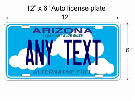 Arizona Alternative Fuel Replica License Plate Personalized With Your