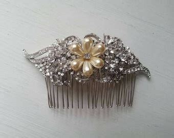 Diamante And Pearl Triple Comb Bridal Headpiece Wedding Etsy