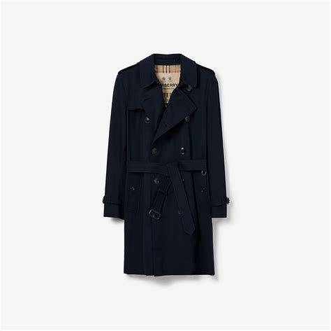 Mid Length Kensington Heritage Trench Coat In Coal Blue Men Burberry® Official