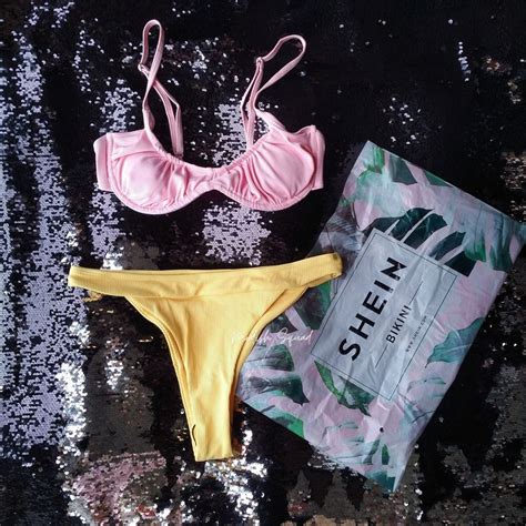 COD Lalamove Bnew W ZiplockPouch Push Up Bikini Pink Yellow Mixmatch