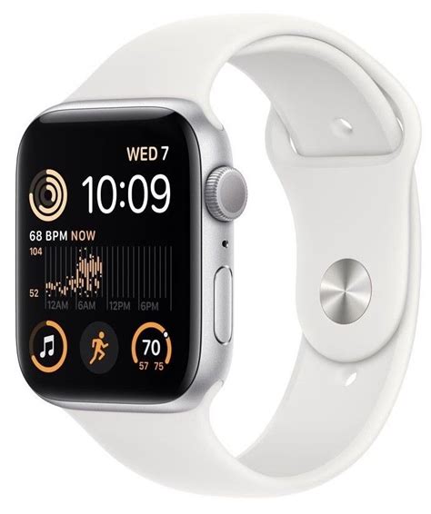 Смарт часовник Apple - Watch SE2, 44mm, Silver/White | Ozone.bg