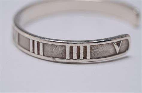 Tiffany And Co Sterling Silver Atlas Cuff Bracelet With Roman Numerals