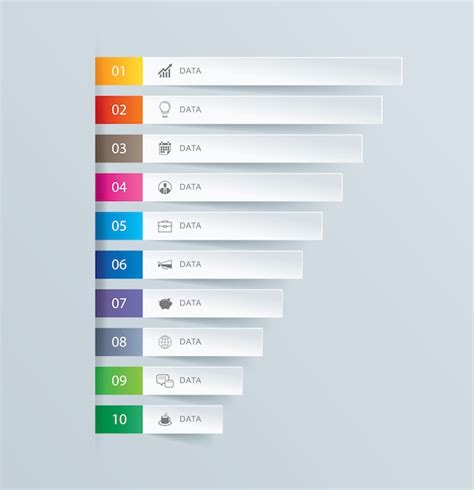 Plantilla de índice de papel de 10 datos de gráfico gráfico Vector