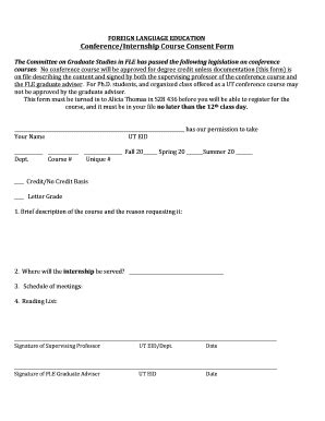 Fillable Online Edb Utexas Fle Individual Instruction Consent Form Pdf