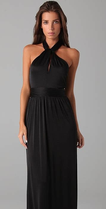 Halston Heritage Long Halter Twist Dress Shopbop