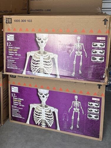 Home Depot 12 Ft Giant Skeleton With LCD LifeEyes Ships Via FedEx