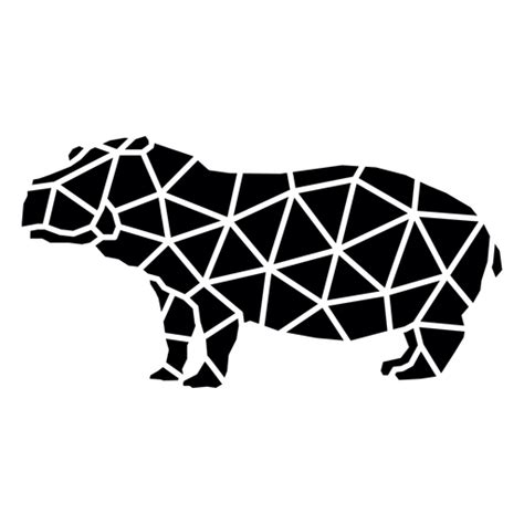 Polygonal Hippo Silhouette PNG & SVG Design For T-Shirts