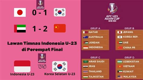 Hasil Piala Asia U 23 Qatar Jepang Vs Korea Selatan UEA Vs China