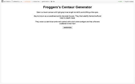 Froggerss Centaur Generator