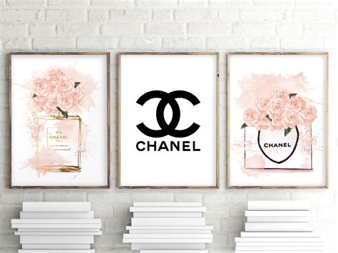 Set Of 3 Prints Glamour Art Inspired By Chanel Bottle Perfume Girls