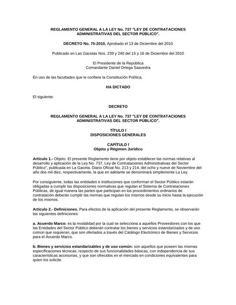 Pdf Reglamento General A La Ley No Ley De Pdf Filereglamento