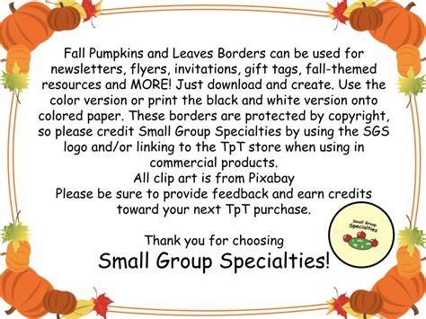 Fall Pumpkins and Leaves Borders | Made By Teachers