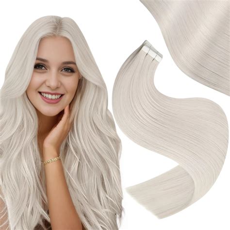 Amazon Easyouth White Blonde Tape In Hair Extensions Human Hair