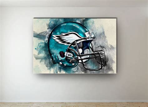 Philadelphia Eagles NFL Helmet Midnight Green Oil Paint Design - Etsy