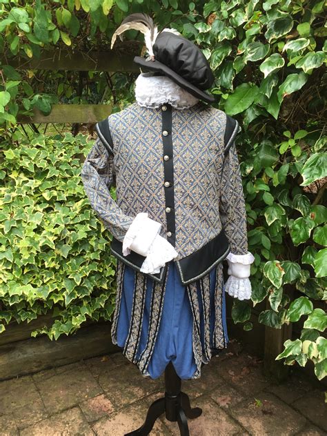 Mens Blue And Black Elizabethan Costume For Hire Tudor And Medieval Hire