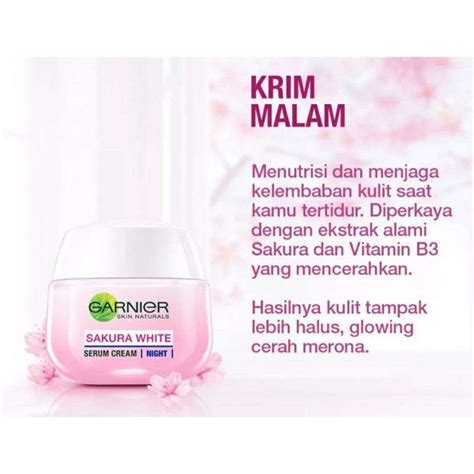 Promo Garnier Sakura White Pinkish Glow Sleeping Mask 50ml Night Cream