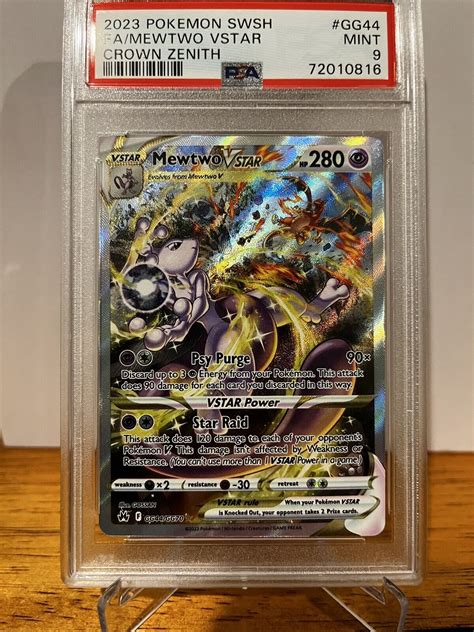 Pokemon Mewtwo Vstar Crown Zenith Full Art Gg44 Psa 9 Mint Looks Better Values Mavin