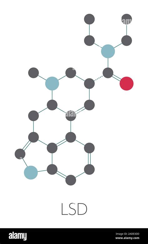 Lsd Lysergic Acid Diethylamide Psychedelic Drug Molecule Stylized