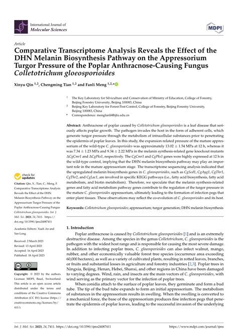 PDF Comparative Transcriptome Analysis Reveals The Effect Of The DHN