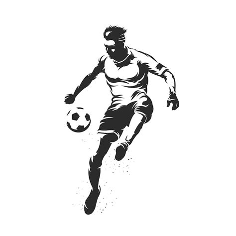 Silueta De Jugador De F Tbol Con Ilustraci N De Bola Vector Premium