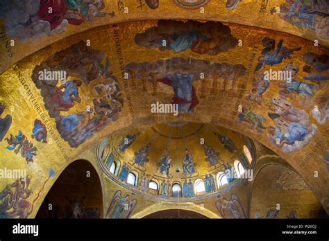 Interior of the "Basilica di San Marco" church in Venice, Italy. St ...