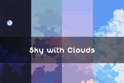 Free Sky with Clouds Background Pixel Art Set - CraftPix.net