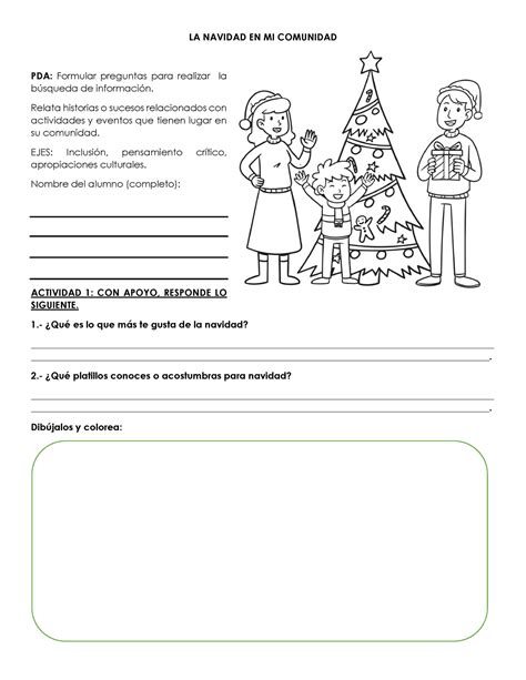 Proyecto LA Navidad EN MI Comunidad Actividades 1 LA NAVIDAD EN MI