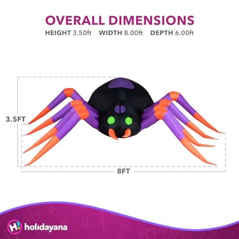 Holidayana Halloween Inflatables Large Ft Spider Inflatable Outdoor