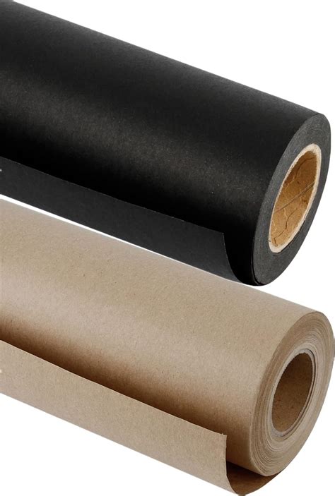 Ruspepa Black And Brown Kraft Paper Roll Black 18 Inches