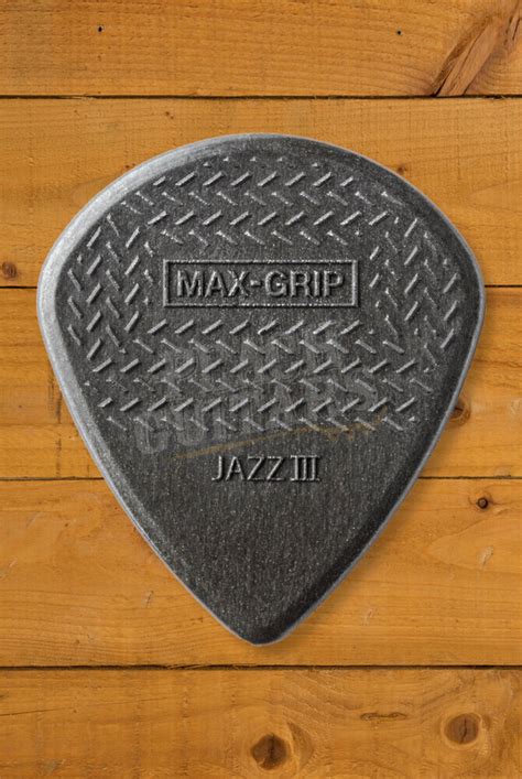 Dunlop Max Grip Jazz III Carbon Fiber Pick 1 38mm 6 Pack