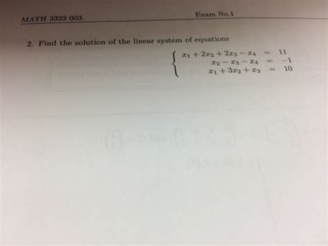 Solved Find The Solution Of The Linear System Of Equations Chegg