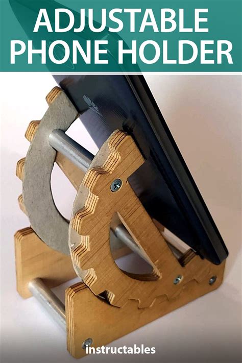 Adjustable Plywood And Aluminium Phone Holder Wooden Phone Holder