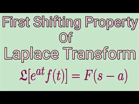 First Shifting Theorem Of Laplace Transform With Examples Laplace