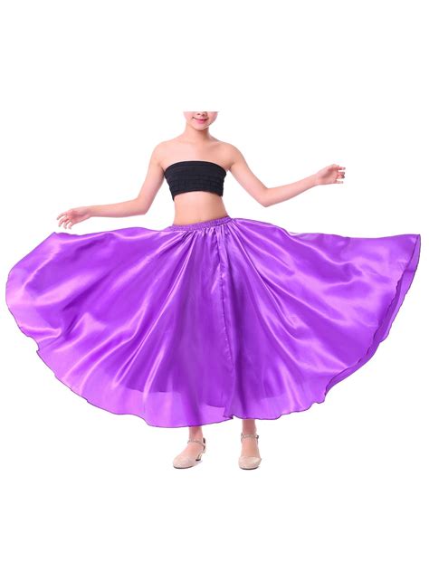 Haitryli Kids Girls Ballroom Dance Skirt Satin Swing Latin Salsa Belly