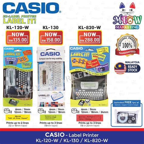 Casio EZ Label Printer Label It Maker ORIGINAL KL 120 W KL 130