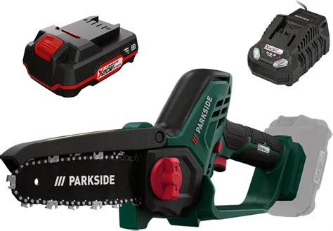 Parkside V Pruning Saw Mini Chainsaw With Battery Charger Amazon