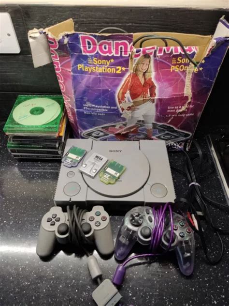 ORIGINAL SONY PLAYSTATION 1 Console Bundle Controllers Games Dance