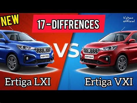 2022 Ertiga LXI Vs VXI Comparison Detailed Walk Around Of Ertiga Base