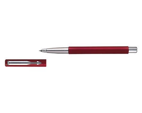 Parker Vector Standard Roller Ball Pen Chrome Trim Ct Red Body Blue