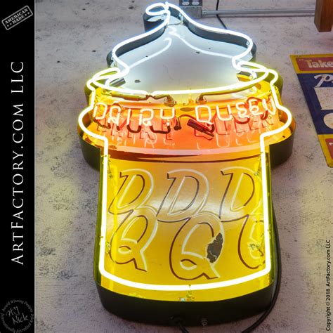 Dairy Queen Neon Sign: Original Vintage Lighted Ice Cream Cone