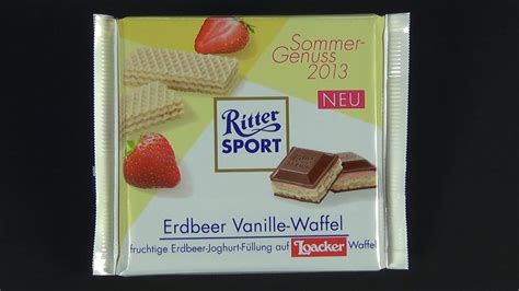 Ritter Sport Erdbeer Vanille Waffel Schokolade YouTube