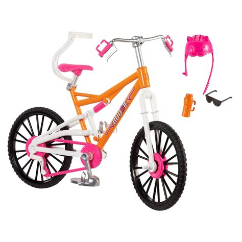 Barbie Mountain Bike With Doll Helmet Sunglasses And Water Bottle