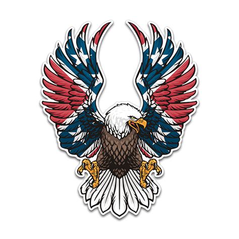 Eagle Faded Confederate Rebel Flag Sticker Decal Southern Dixie (RH ...