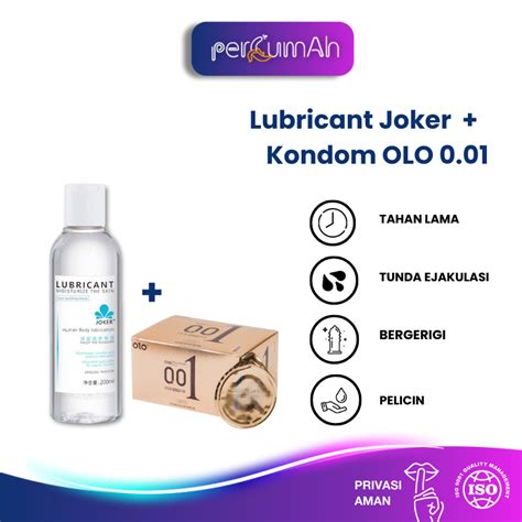 Jual Kondom OLO 0 01 10 Pcs Lubricant Joker Pelumas Sex Lubricant