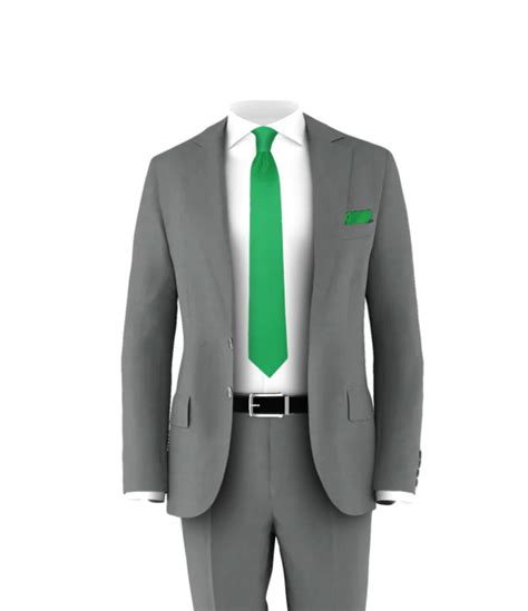 Medium Grey Suit & Green Tie | Suit for Weddings & Events