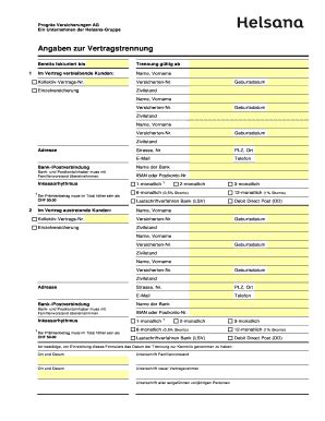 Angaben Zur Vertragstrennung Helsana Versicherungen Ag Helsana