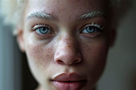 Premium AI Image | In this captivating portrait the stunning albino ...