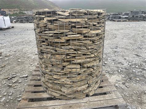 Rustic Slate Gabion Walling Berwyn Slate