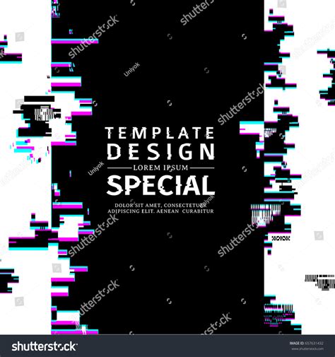 Template Design Vertical Banner Glitch Style Stock Vector (Royalty Free ...