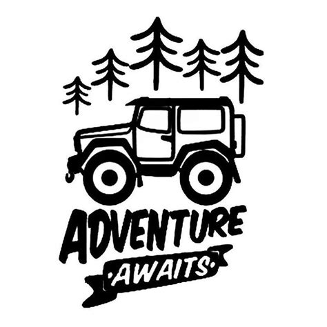 Adventure Awaits Car Sticker Decal Jeep Car Bumper Sticker Etsy Car Sticker Design Car